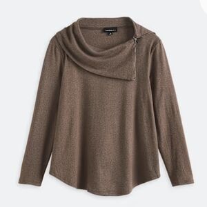 Lands' End Brown Cowl Neck Sweater